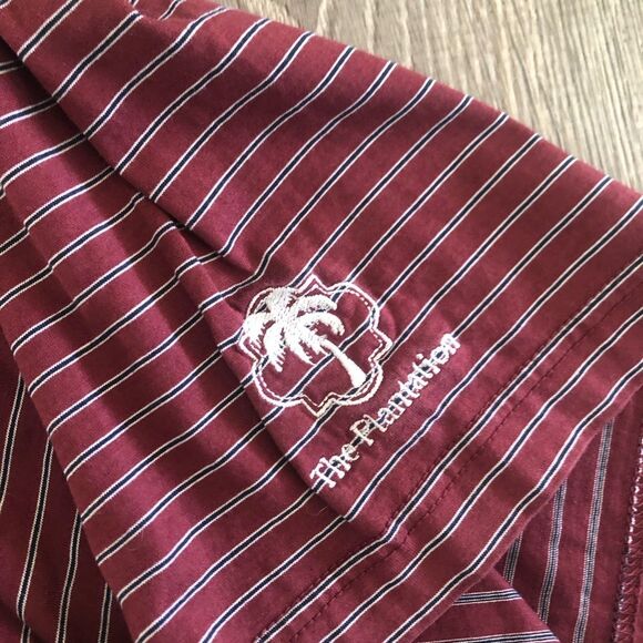 Peter Millar Mens Golf Polo Red White Striped Short Sleeve Shirt Size Large - Picture 4 of 8